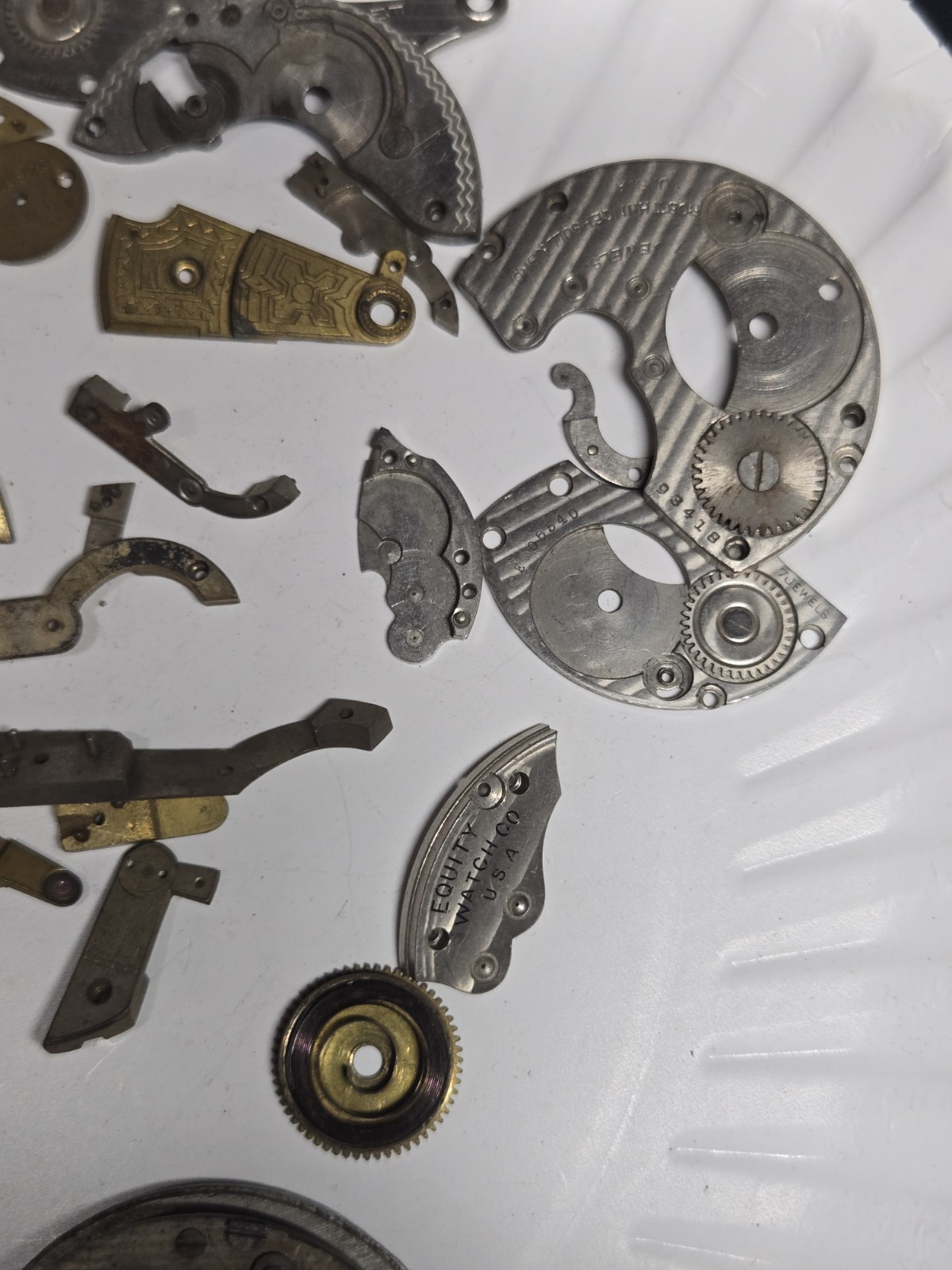 Pocket watch movement parts lot watchmaker estate vtg elgin illinois waltham