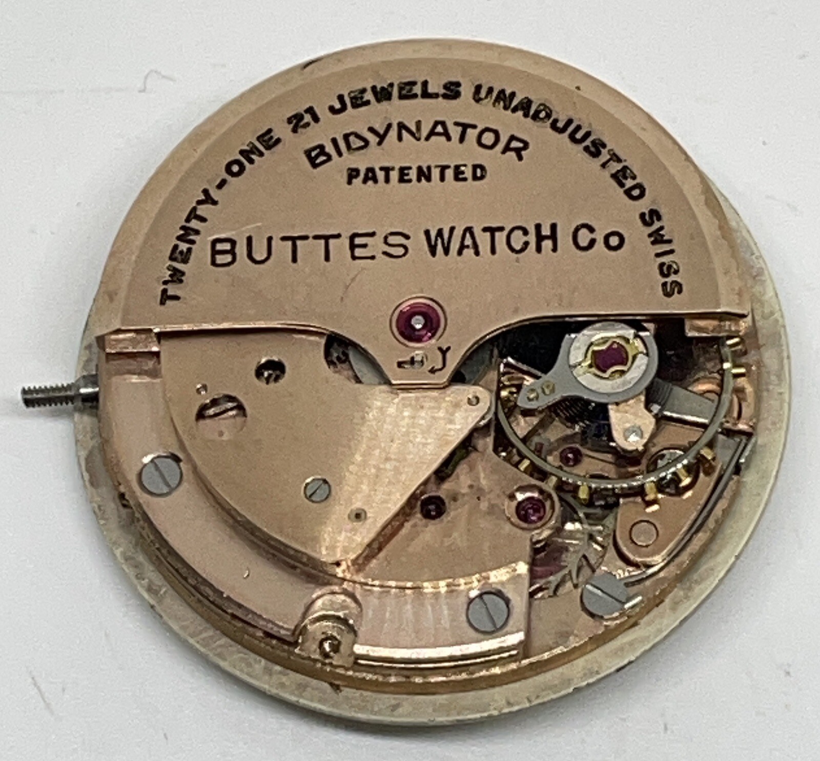 BWC AUTOMATIC MOVEMENT/BUTTES WATCH CO 21 Jewels Incabloc Swiss Runs