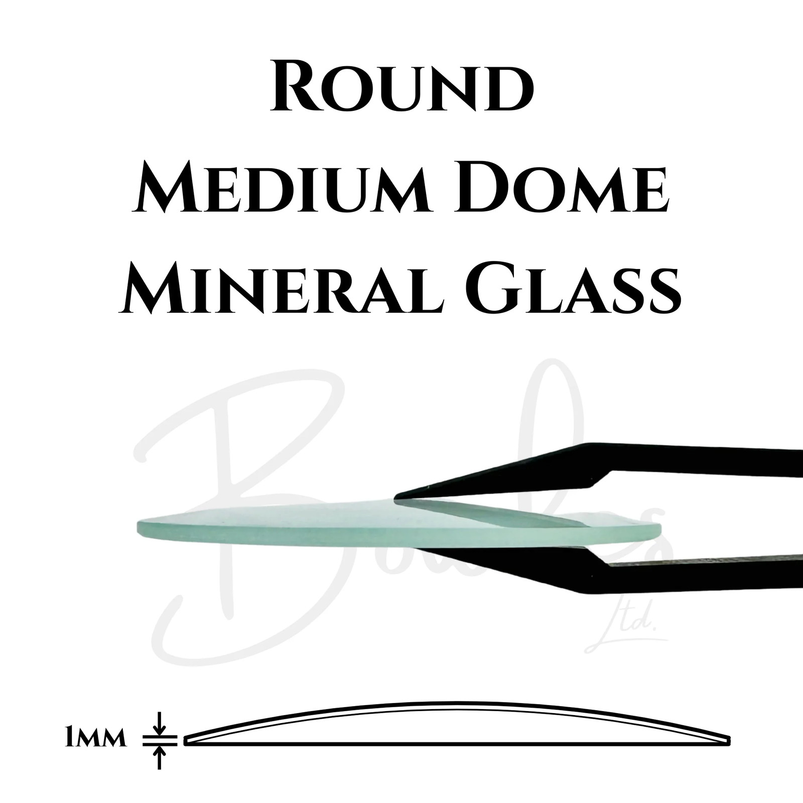 Round – Medium Dome – Mineral Glass Watch Crystals – Brand New