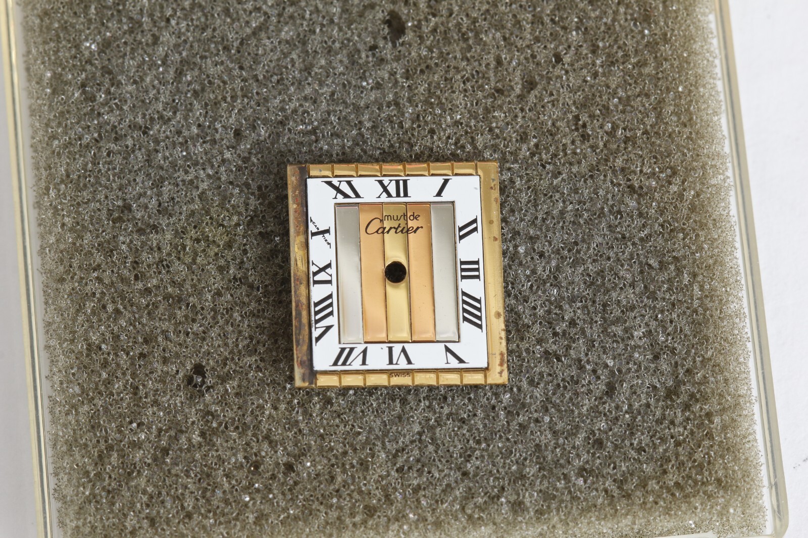 Original Ladies Tank Must de Cartier Vermeil 925 Tank Tri-color Dial # e10544
