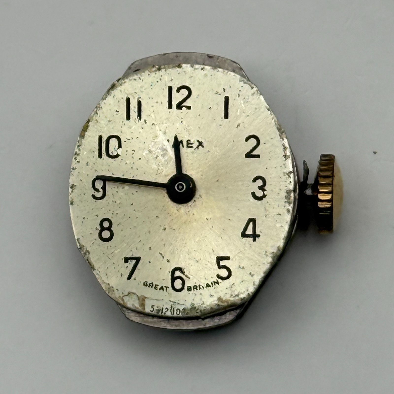Timex 453 Watch Movement Great Britain Manual Wind Vintage Parts Repair 14.2mm