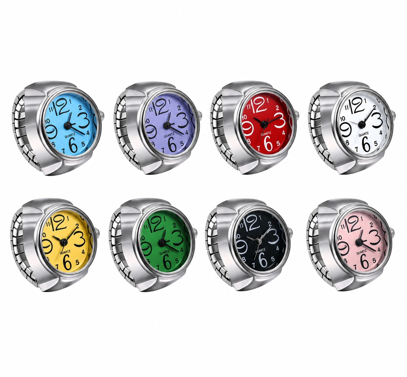 Custom Watch Rings Watch Ring Stretch Band, Multicolor Moving Style Design
