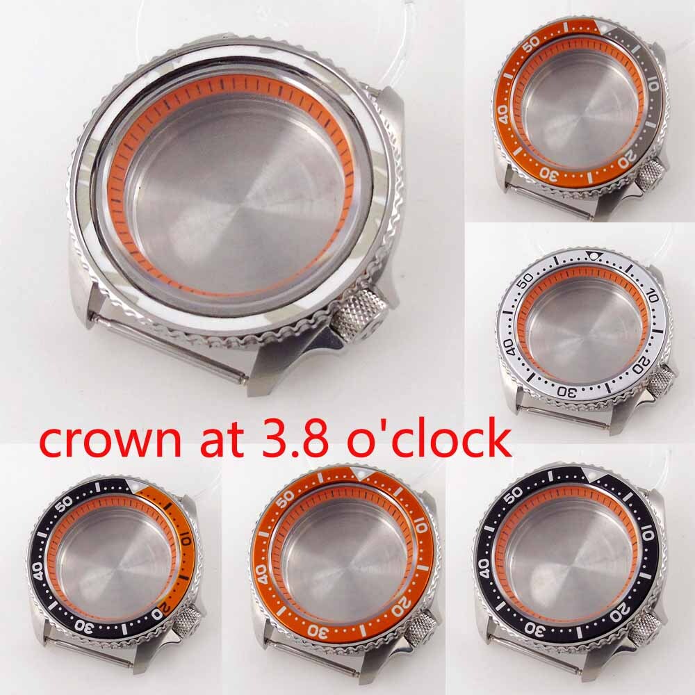 42mm Sapphire Glass Crown at 3.8 Fit NH34 NH35A NH36A Watch Case Ceramic Insert