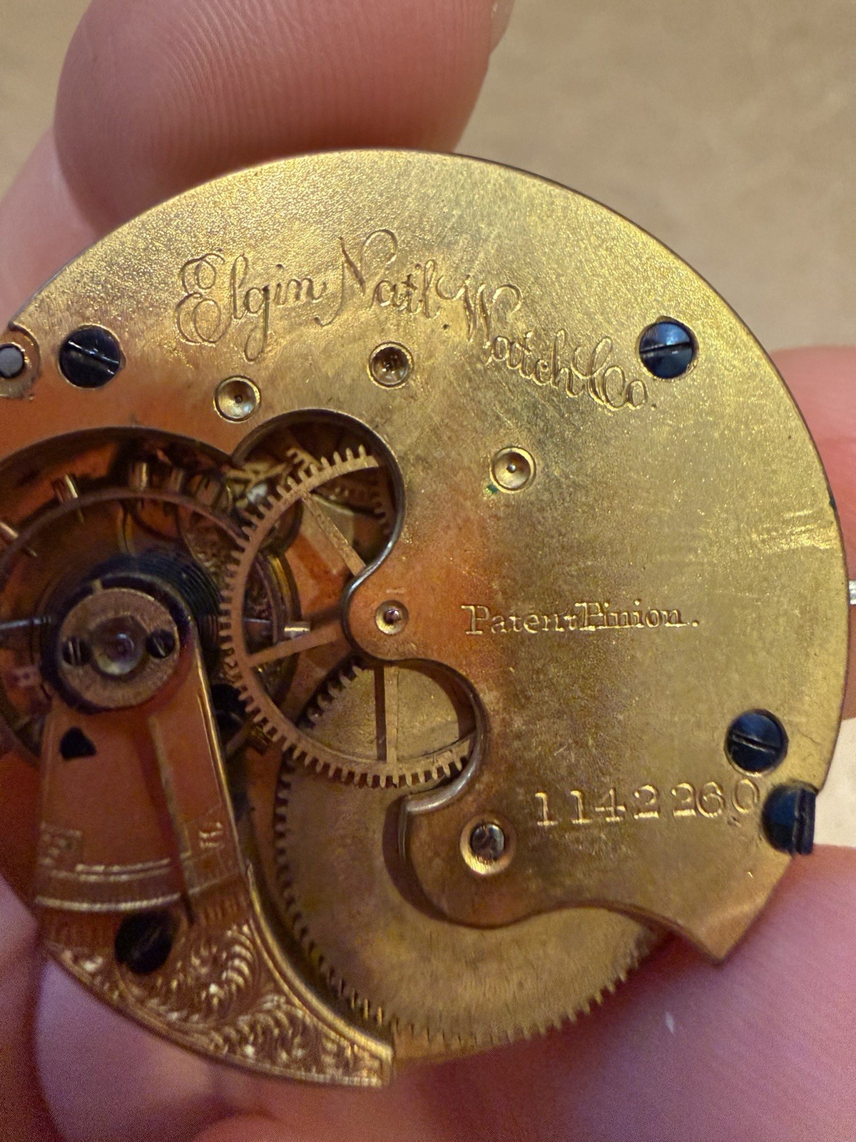 Antique Elgin National Watch Company Pocket Watch Movement NON WORKING
