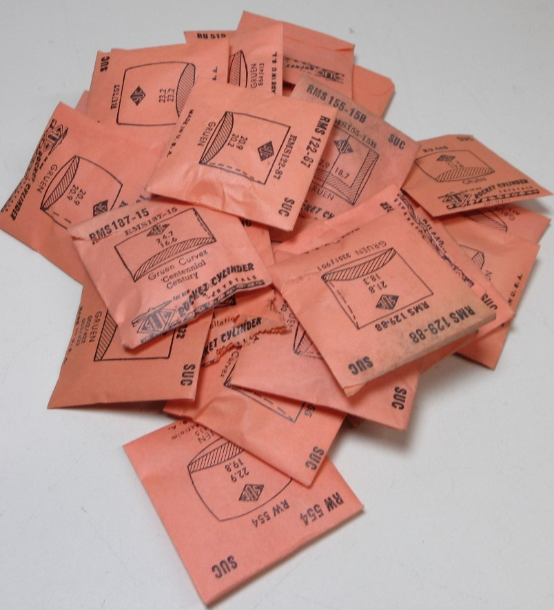 LOT OF SUC FOR GRUEN MENS WATCH CRYSTALS WATCHMAKER REPLACEMENT PARTS #27