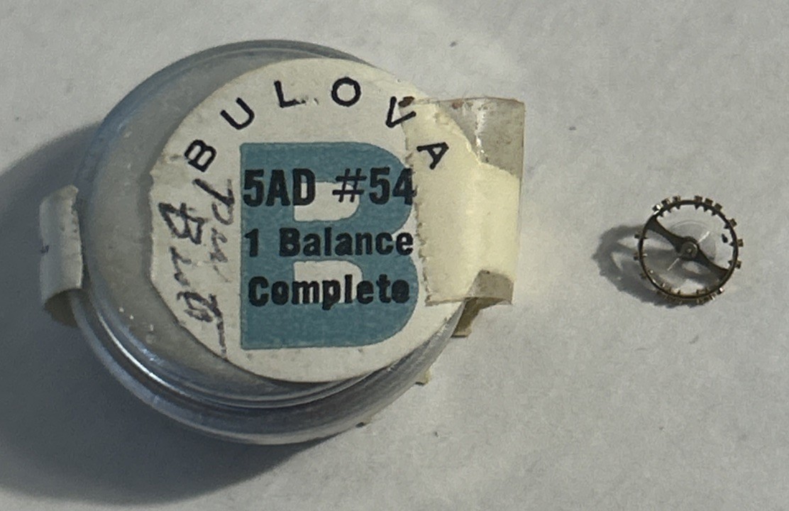 VINTAGE BULOVA 5AD #54 (1) BALANCE COMP. Flat NOS U.S.A.