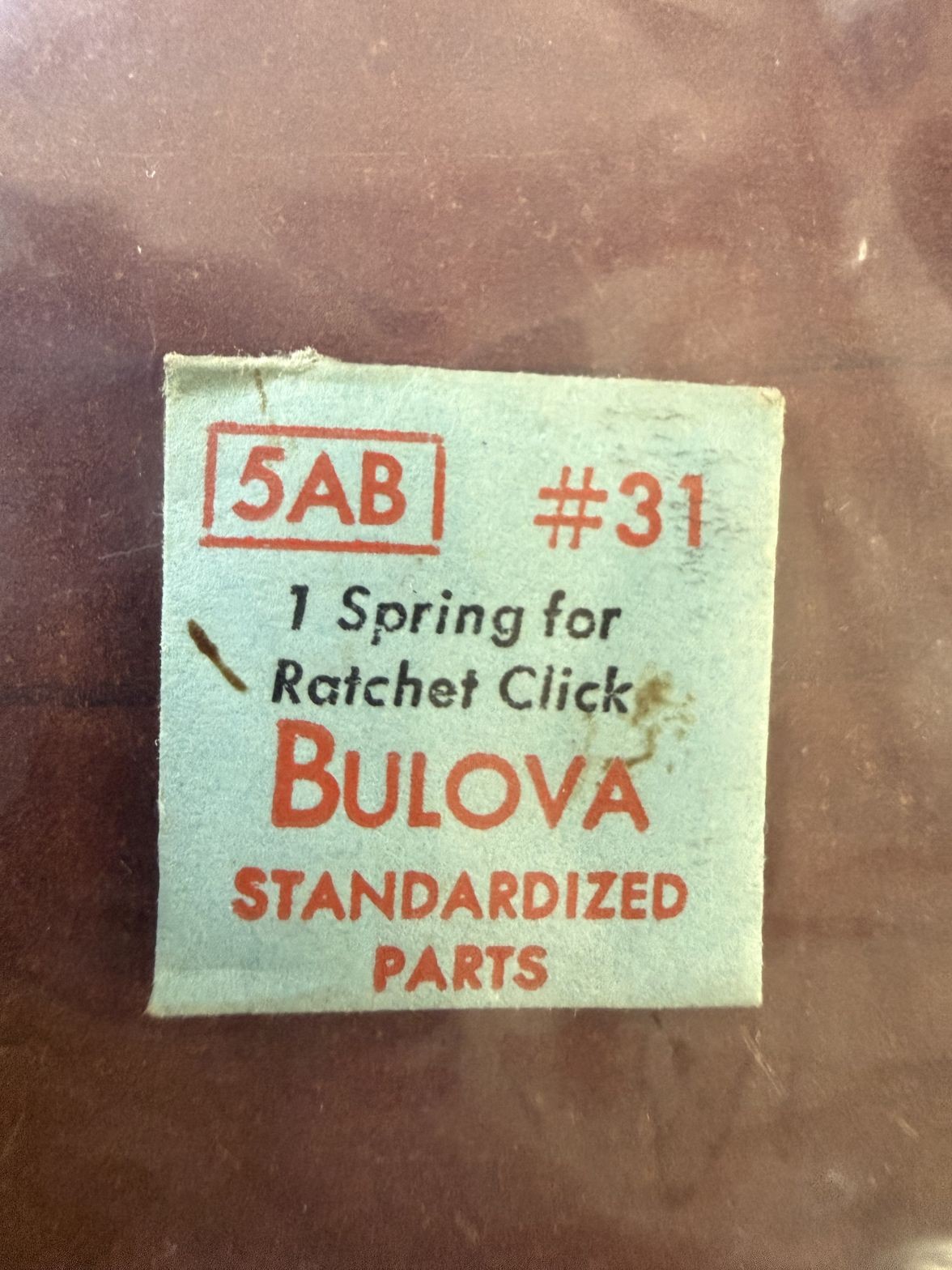 Bulova 5AB Spring For Ratchet Click #31 NOS Genuine Vintage Watch Part NEW