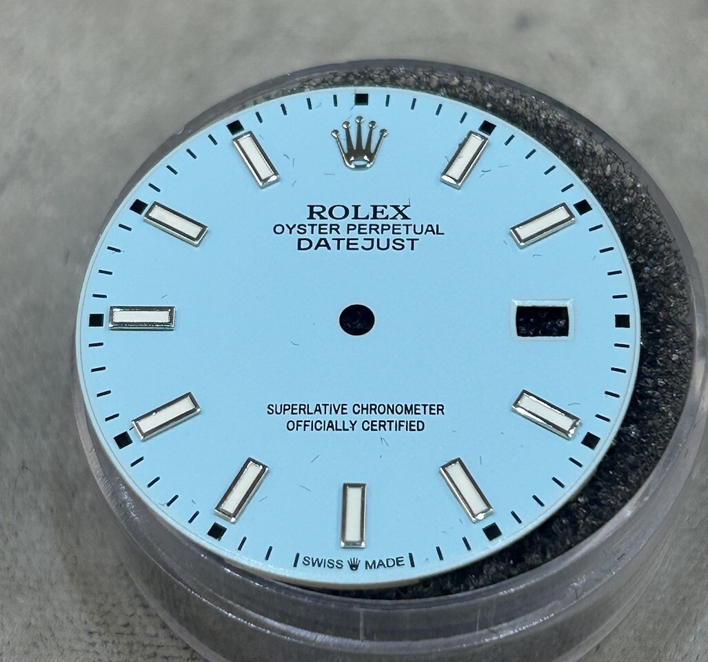 Rolex 41mm Datejust Custom Light Blue Index Dial For Model 126334 & 126300 MINT