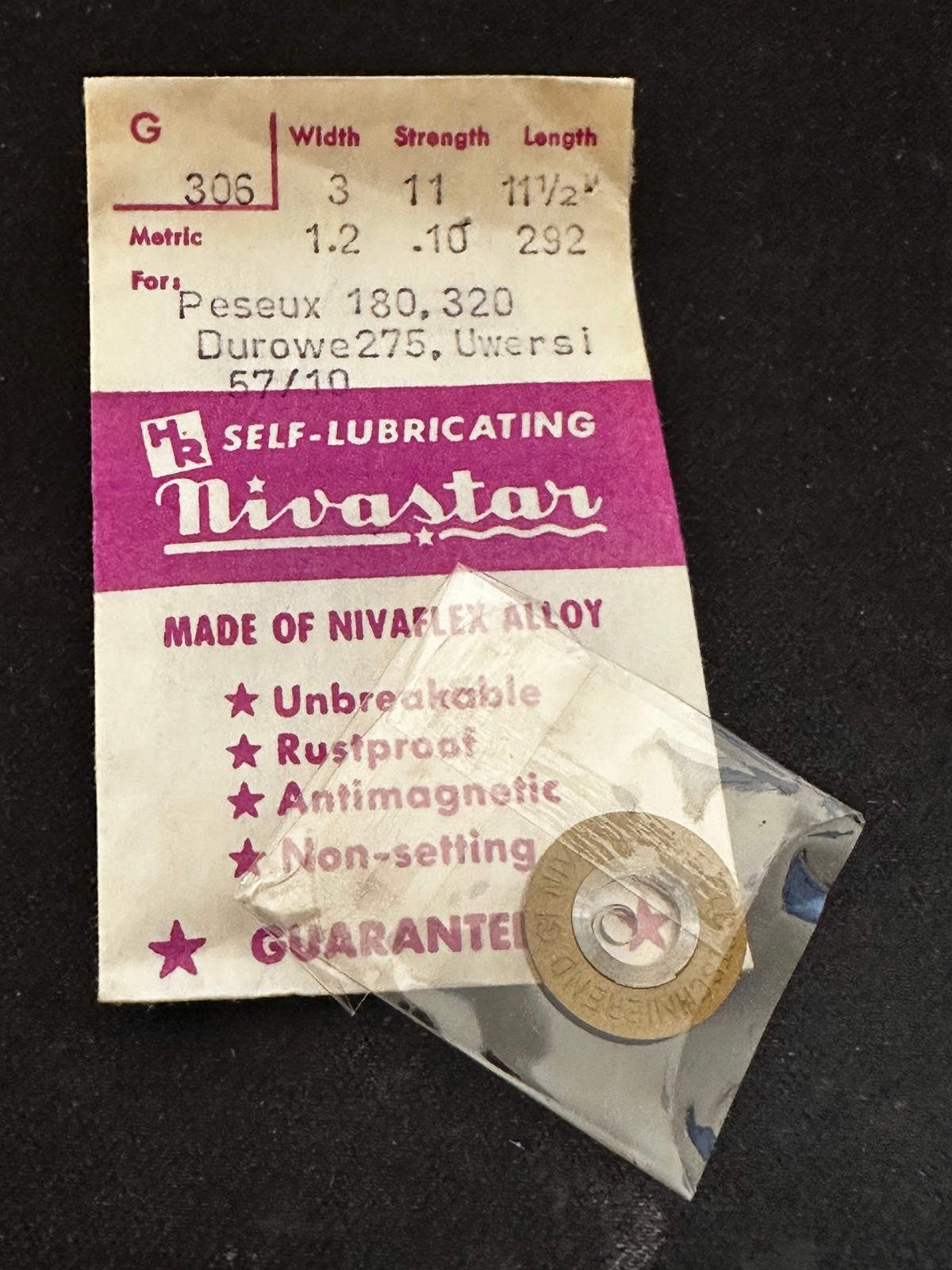 HR Nivastar Mainspring G306 for Peseux 180, 320, Durowe 275, Uwersi 57/10 – Allo