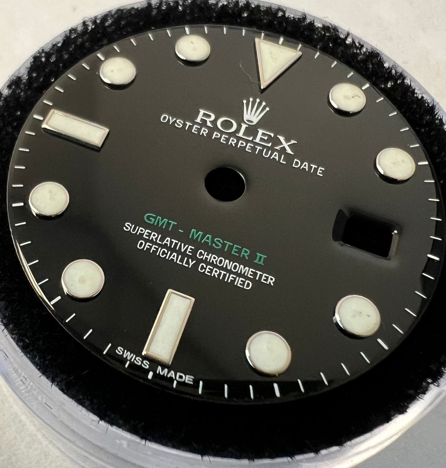 Authentic Rolex GMT-MASTER II 16713 16718 Glossy Black & Silver Dial