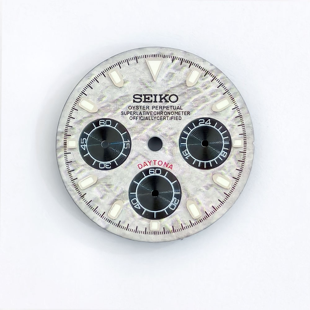 Watch Dial 29.5mm Green Luminous For Seiko VK63 Quartz Meteorite pattern Dials