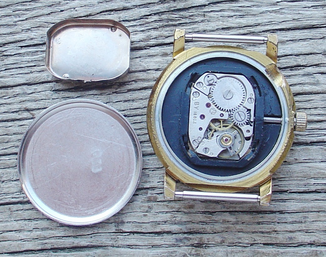 Vintage Dress watch Luch (Russia USSR) mens watch . BLACK DIAL.