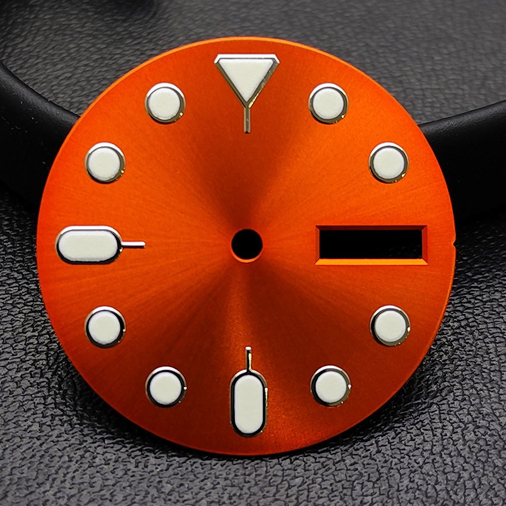 NH36 Dial 28.5mm Orange Black Green Luminous Fits NH36 Movement Watch Parts