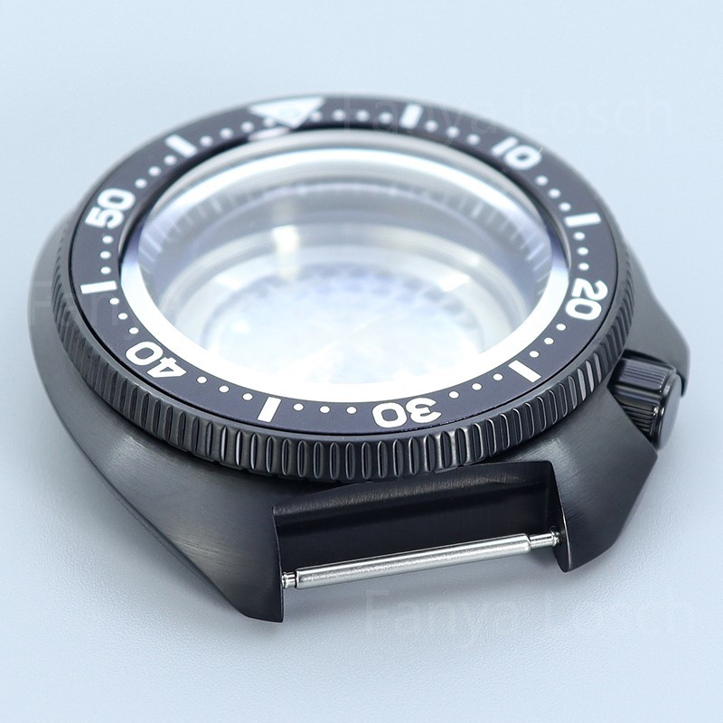 44mm Black Watch Case Dive Modify Willard 6105 Mod Sapphire For Seiko NH34 35 36