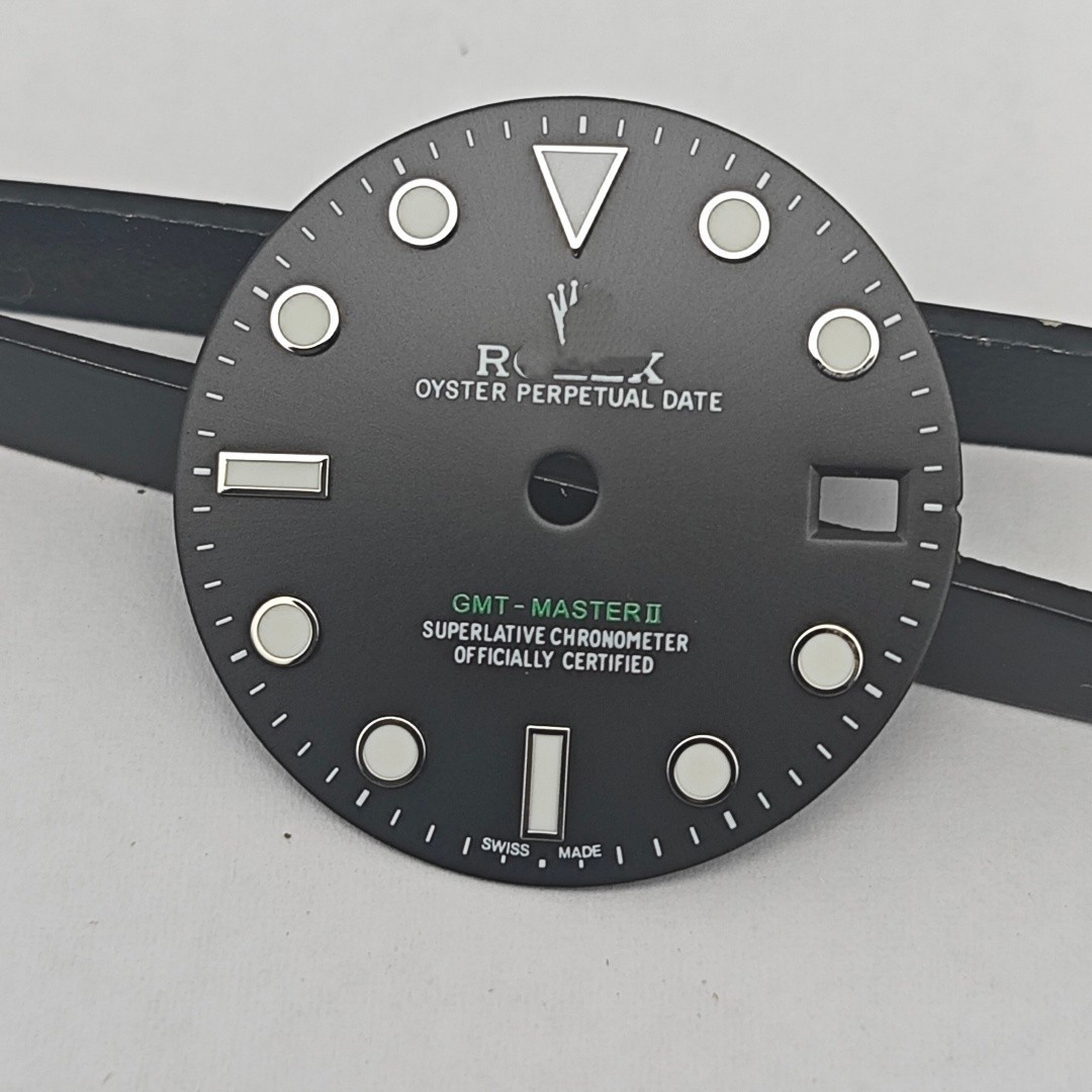 28.5mm GMT Watch Dial Ice Blue Luminous for NH34 Movement Watch Parts