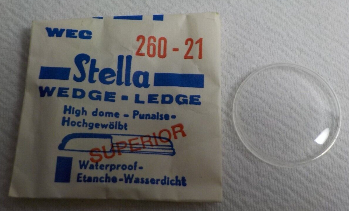 STELLA ROUND WATCH CRYSTAL WATCHMAKER REPLACEMENT PART 260 21 WEC #182