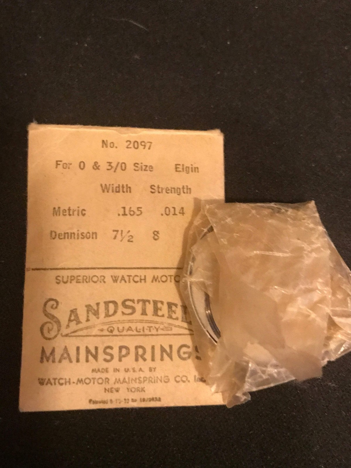 Sandsteel Mainspring for Elgin 0s & 3/0s No. 2097 – Steel