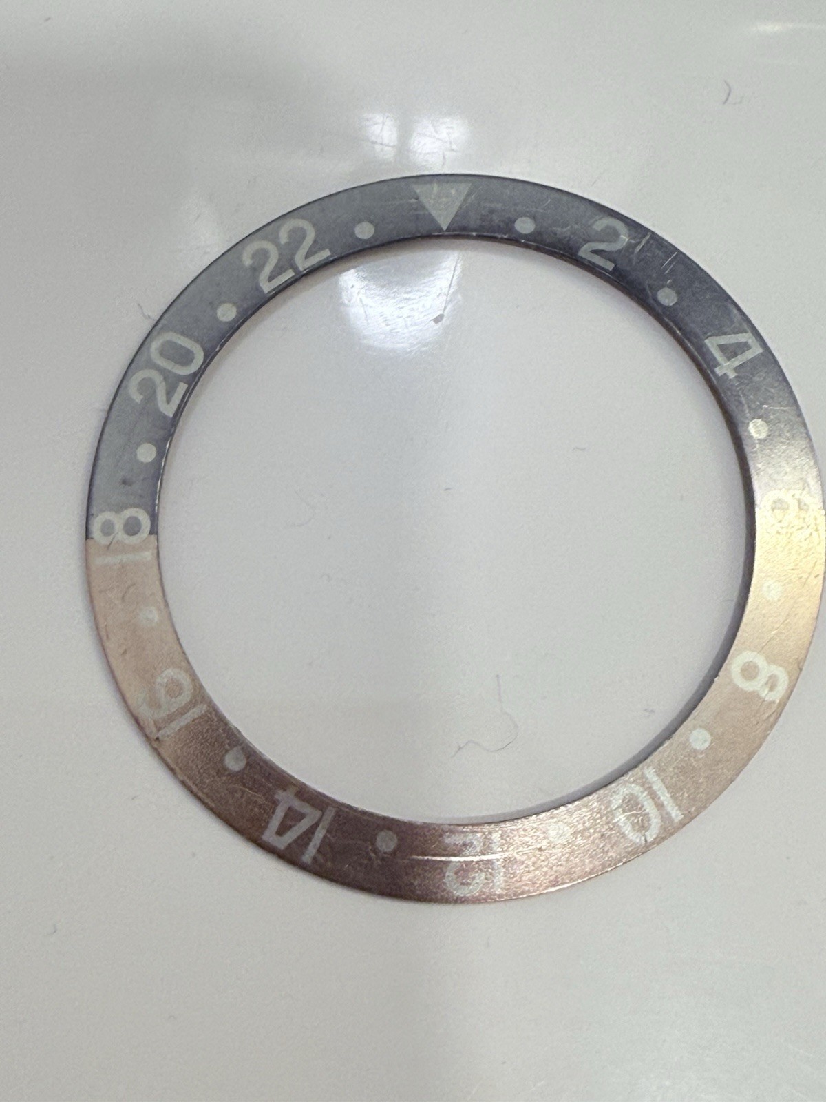 Genuine Vintage Rolex GMT 1675 Faded Ghost Pepsi Bezel Insert Fat Font Red Back