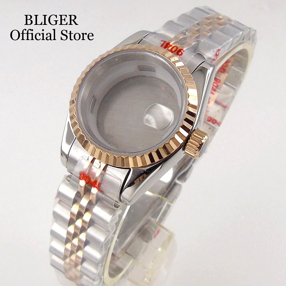 New 26mm Watch Case Fit NH05A NH06A Sapphire Crystal Rose Gold For Ladies watch