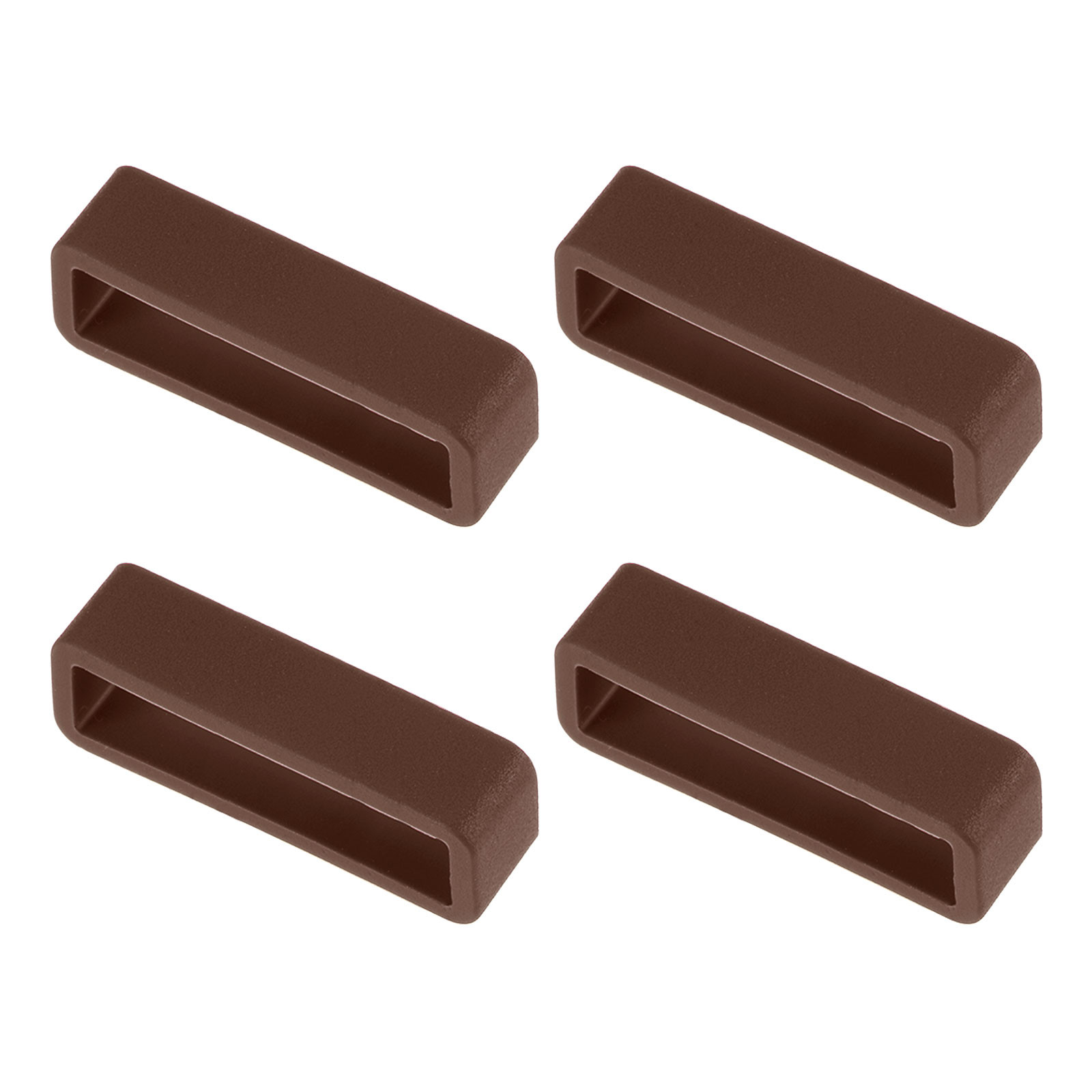 Watch Band Strap Loops Silicone for 26mm Width Watch Band, Brown 4 Pcs