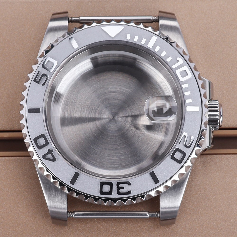 FEIYASHI Brushed Silver Sapphire 40mm Pilot Watch Case For Seiko NH35 Miyota8215