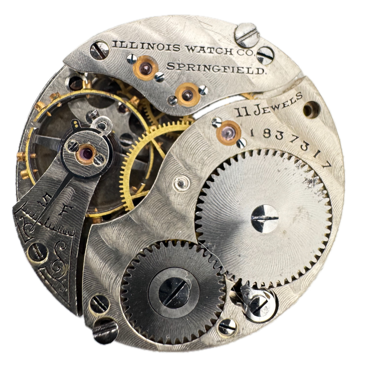 Antique 0s 1907 Illinois 11 Jewel Mechanical Pocket Watch Movement 33 USA