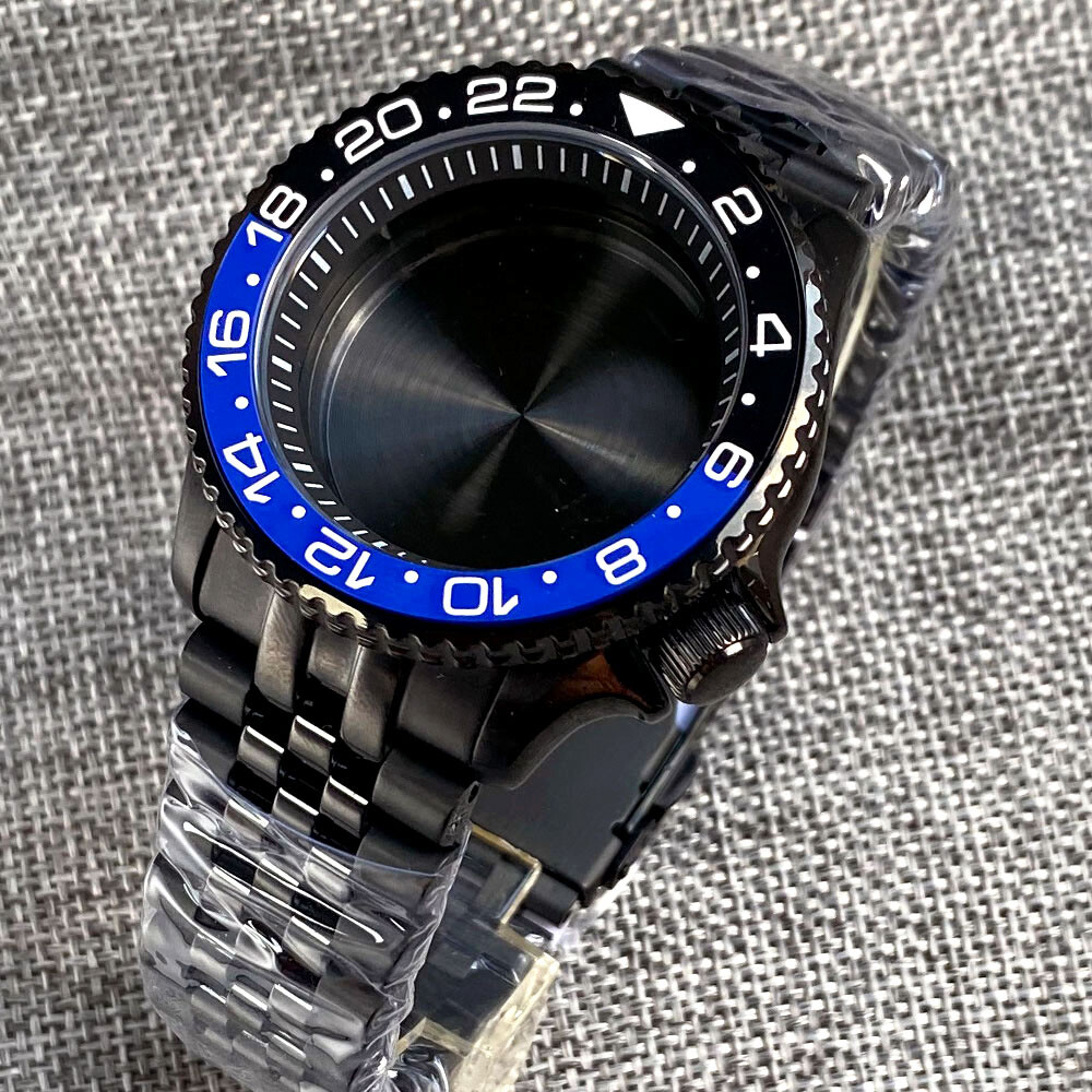 20ATM 42mm Sapphire Glass Black PVD Watch Case Fit SKX 007 NH34 NH35 NH36 2824