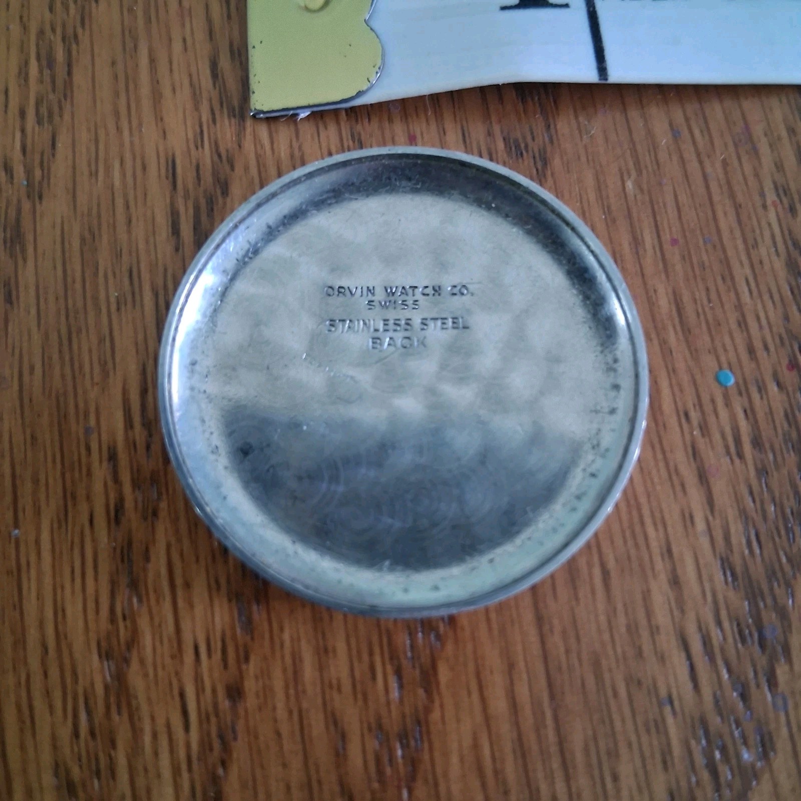 VTG Orvin Swiss Made Watch Case Back – Stainless Steel – 1950s/60s – 31mm/1.25″