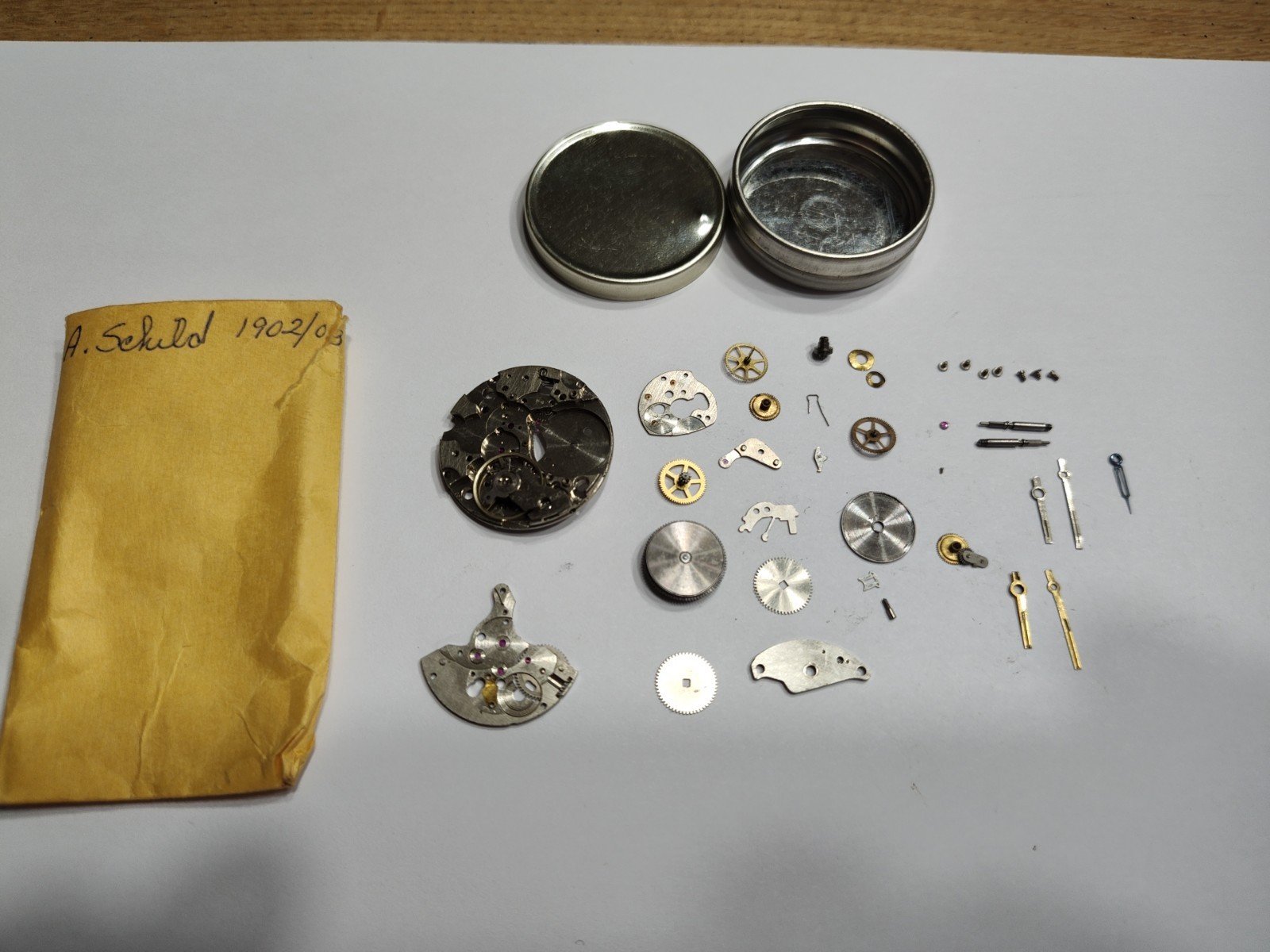 AS(A Schild) caliber 1902/03, watch parts Lot For Parts Or Repairs
