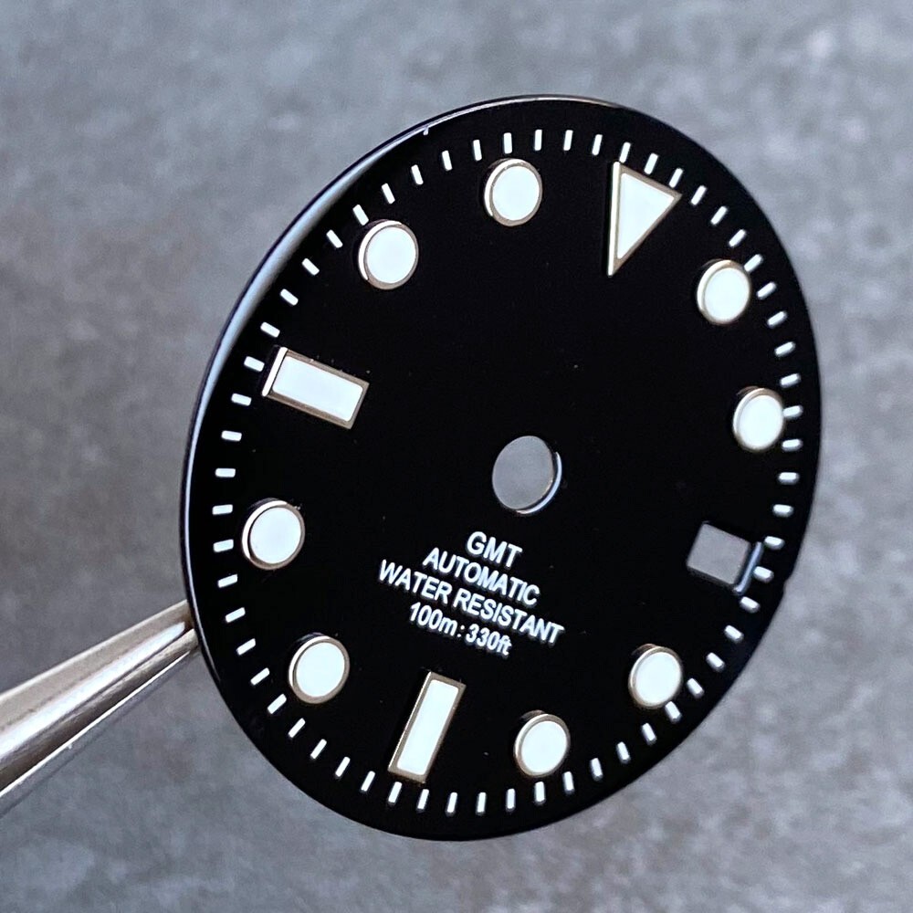 29mm Classic Diver Series 100m Text Sunburst Watch Dial Face Fit NH34 NH34A Move
