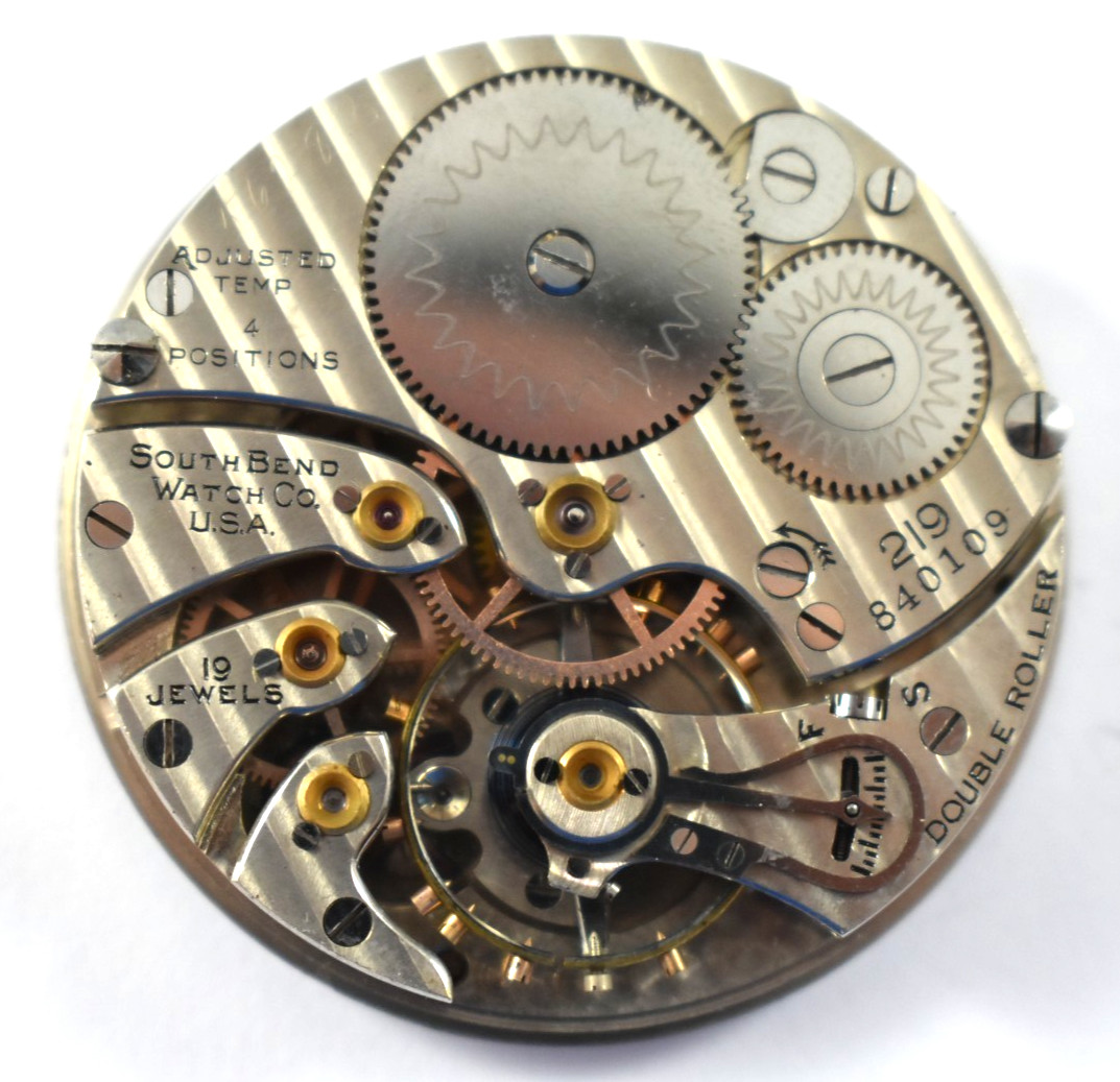 Vintage South Bend Grade 219 16s 19J OF Pocket Watch Movement lot.qb
