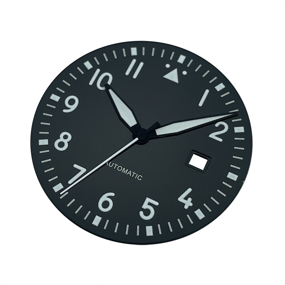 35.5mm Black Dial and Hands Mod Kit for Pilot’s Watch Miyota 8215 Mingzhu DG2813