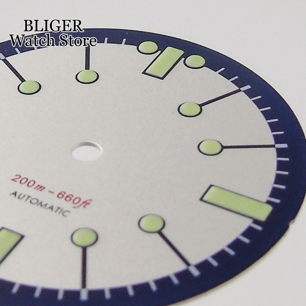 31mm Red Blue White Black Watch Dial for NH35 NH36 PT5000 Movement Green Lume