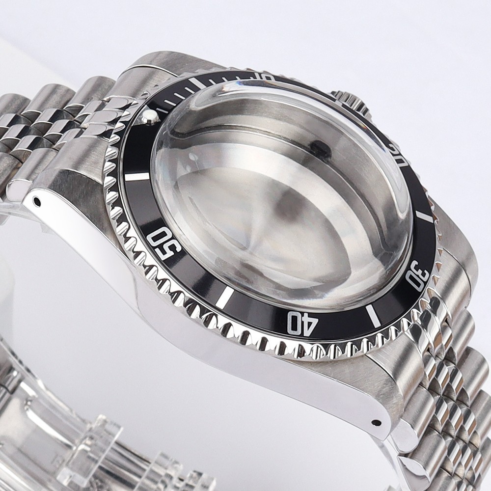 39mm Oyster Jubilee Watch Case Bracelet Brushed Steel 10ATM For Seiko NH35 NH38