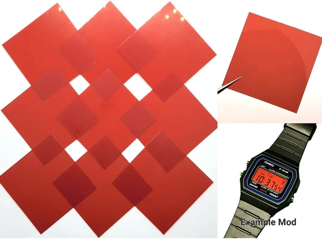 Casio Mod Kit – Red Color Filters – Pack Of 9