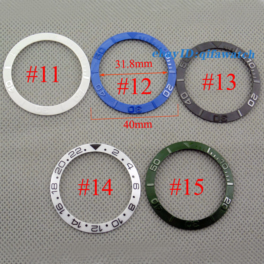 Red Black Blue Green Ceramic/Titanium bezel Insert fit GMT automatic watch P349