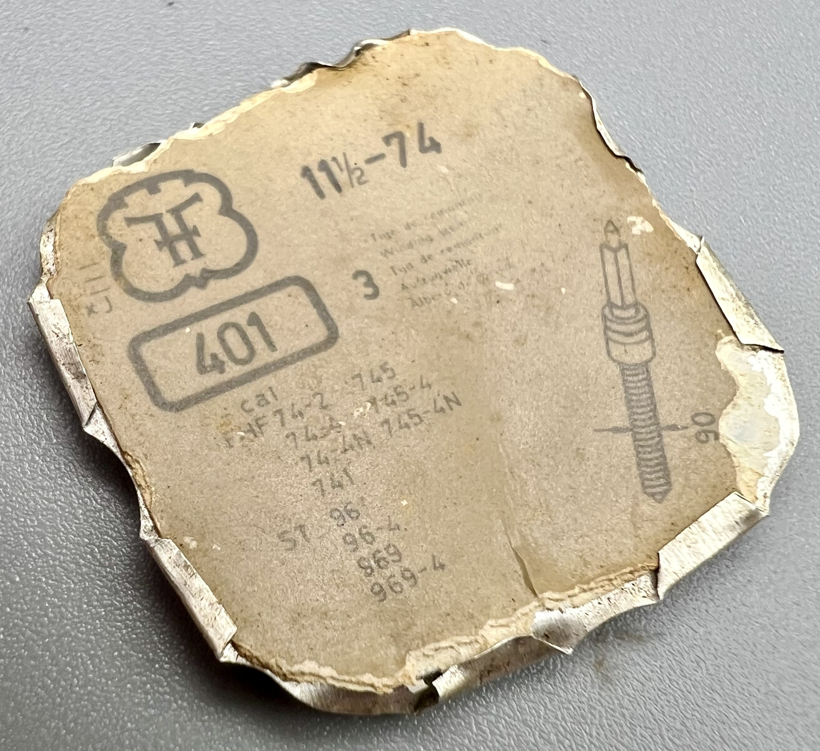 FHF FONT #74-2 BALANCE STAFF #401 SWISS rare POCKET WATCH REPAIR PARTS NOS #G27
