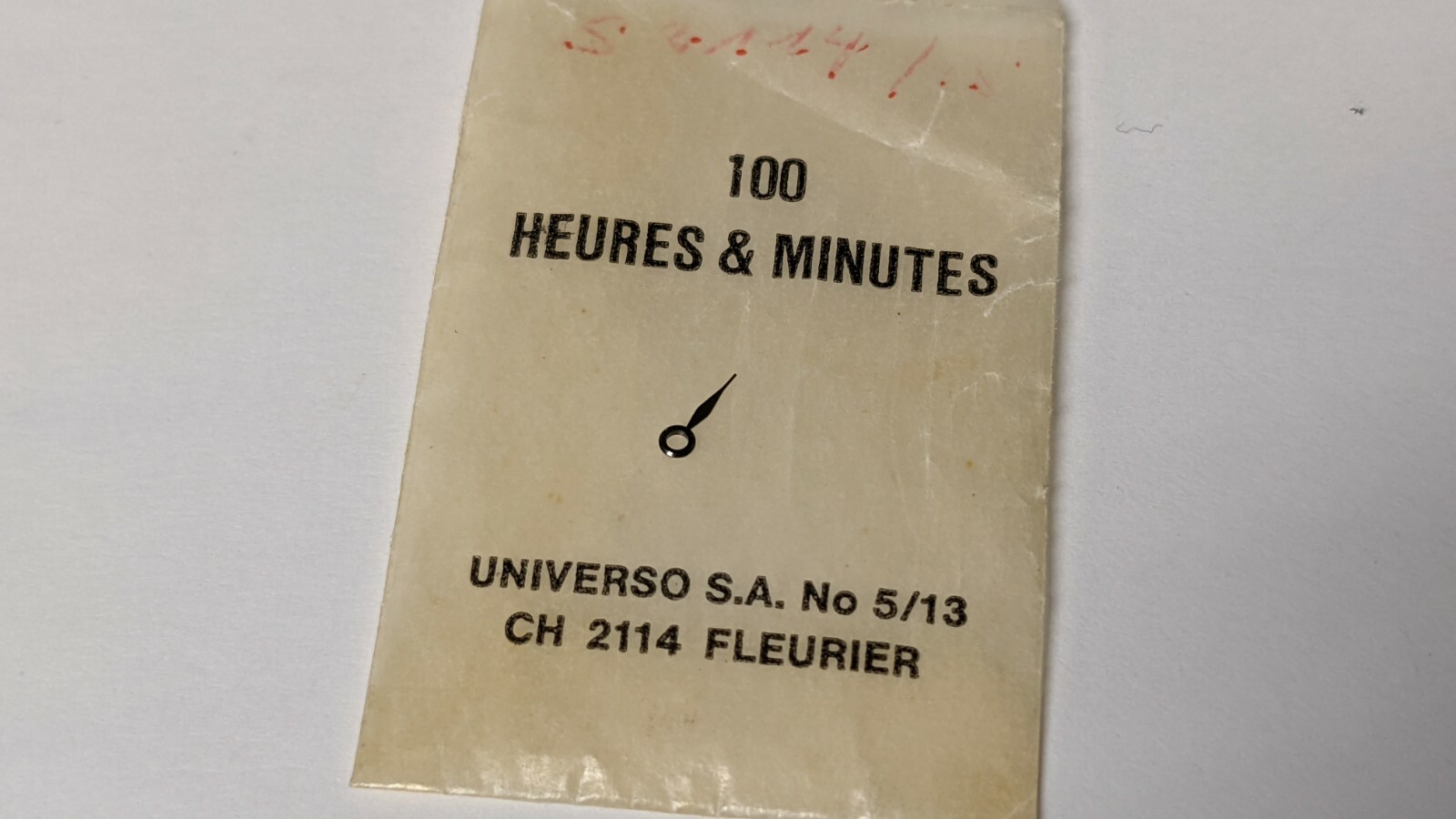 Universo HOUR HAND BLACK. approx 6mm long from center of hole. HOLE: 120. Univer