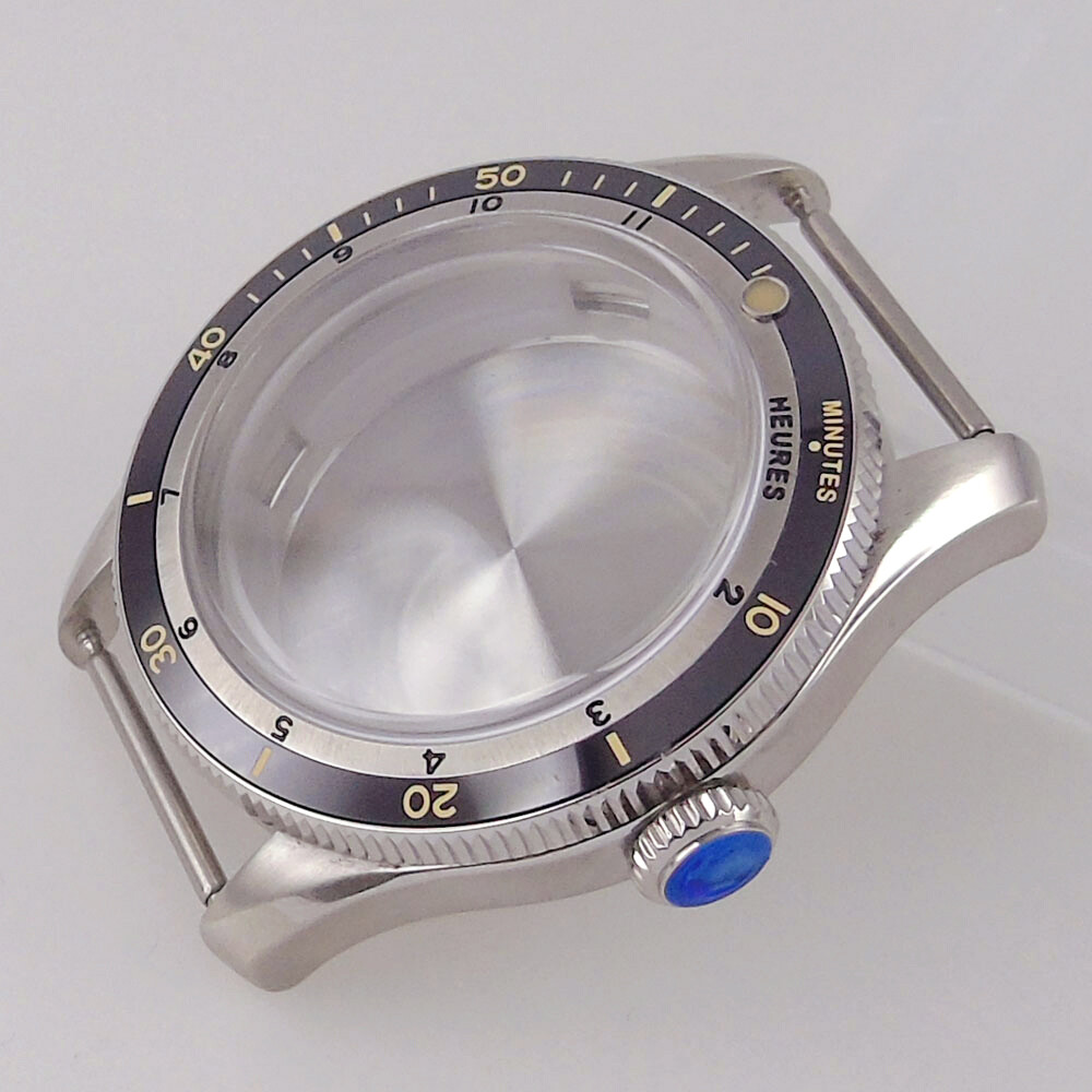 20ATM Diver 40mm Double Bow Sapphire Watch Case Fit NH35 PT5000 Steel Bracelet