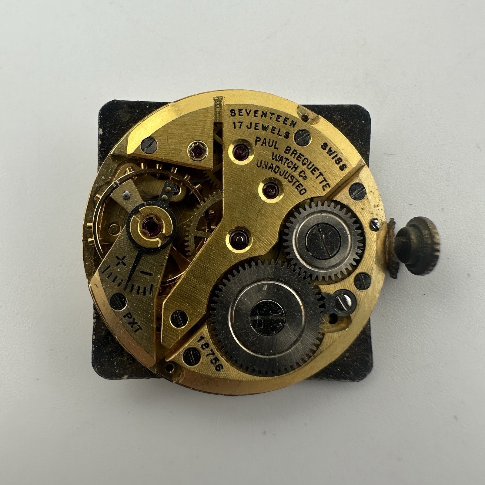 Paul Breguette Watch Movement 17j Manual Wind Vintage Part – For Parts / Repair