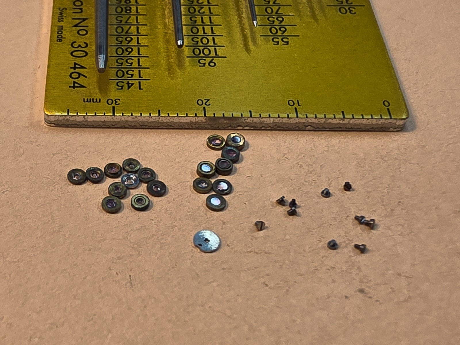 Lot Of NOS Elgin Mixed 0s-3/0, & 4/0 Pocket Watch Hole & Cap Jewels, Screws