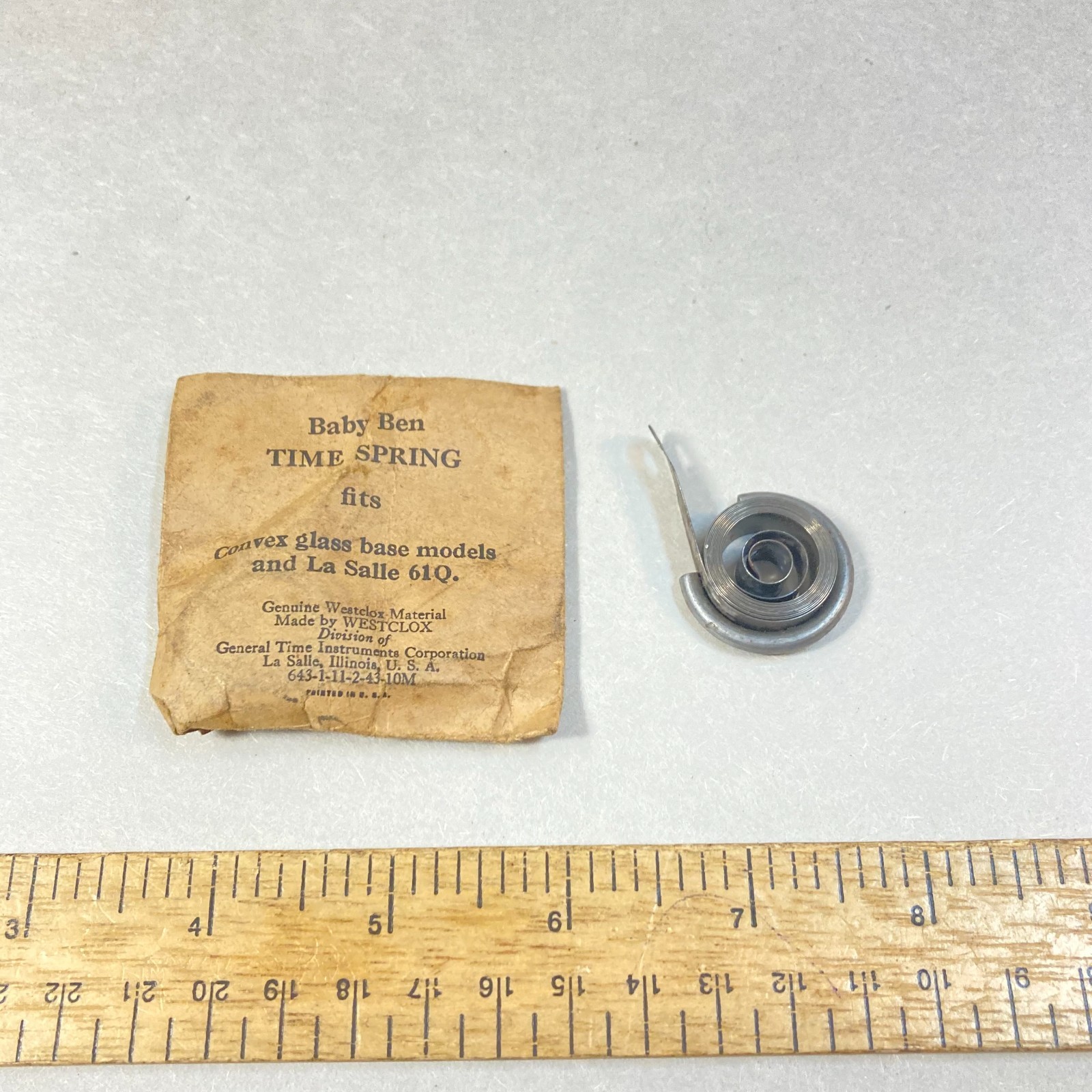 Vintage Westclox Baby Ben Timespring Tab End Parts or Repair