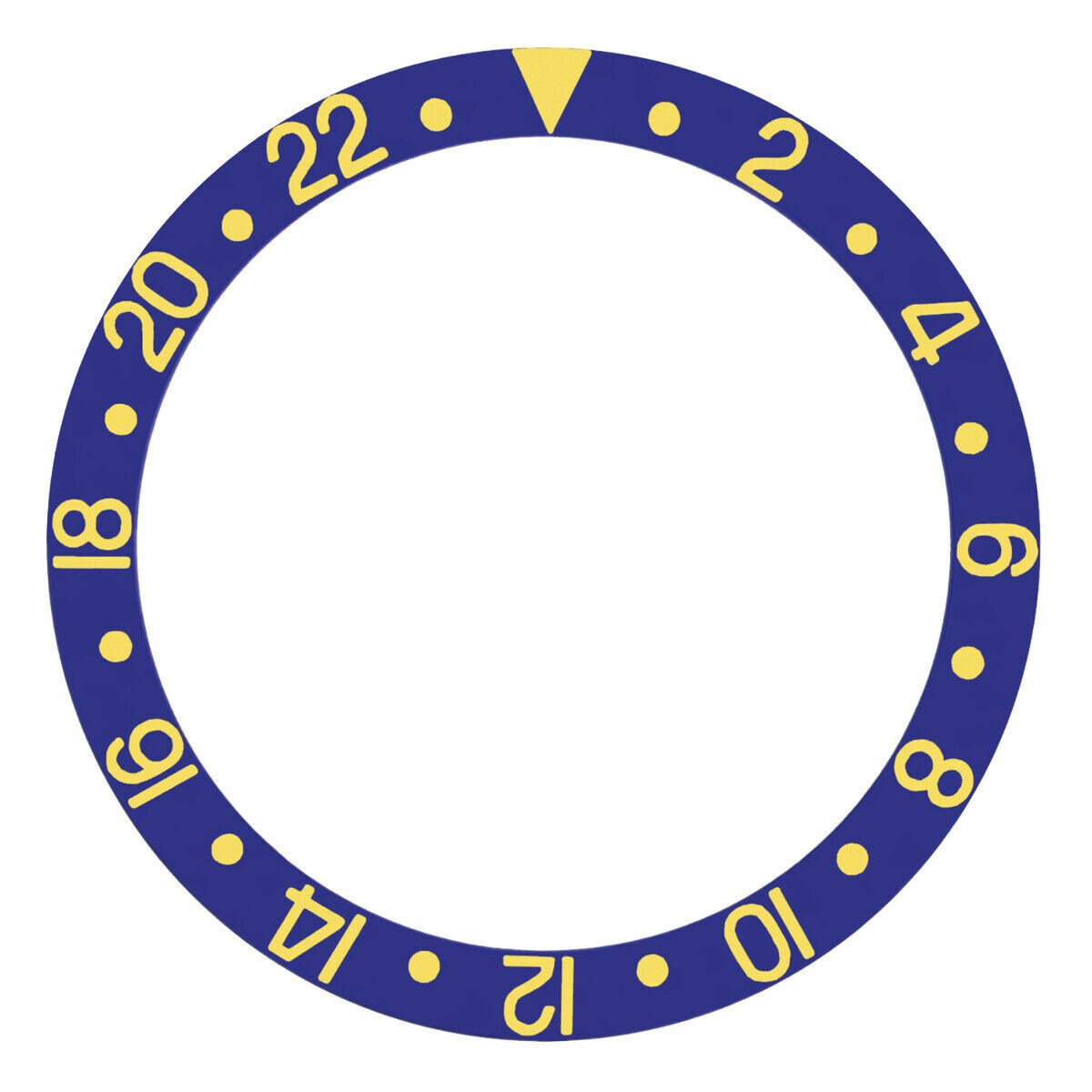 BEZEL INSERT ALUMINUM FOR ROLEX GMT I 1670 1675 16750 16753 16758 BLUE GOLD FONT
