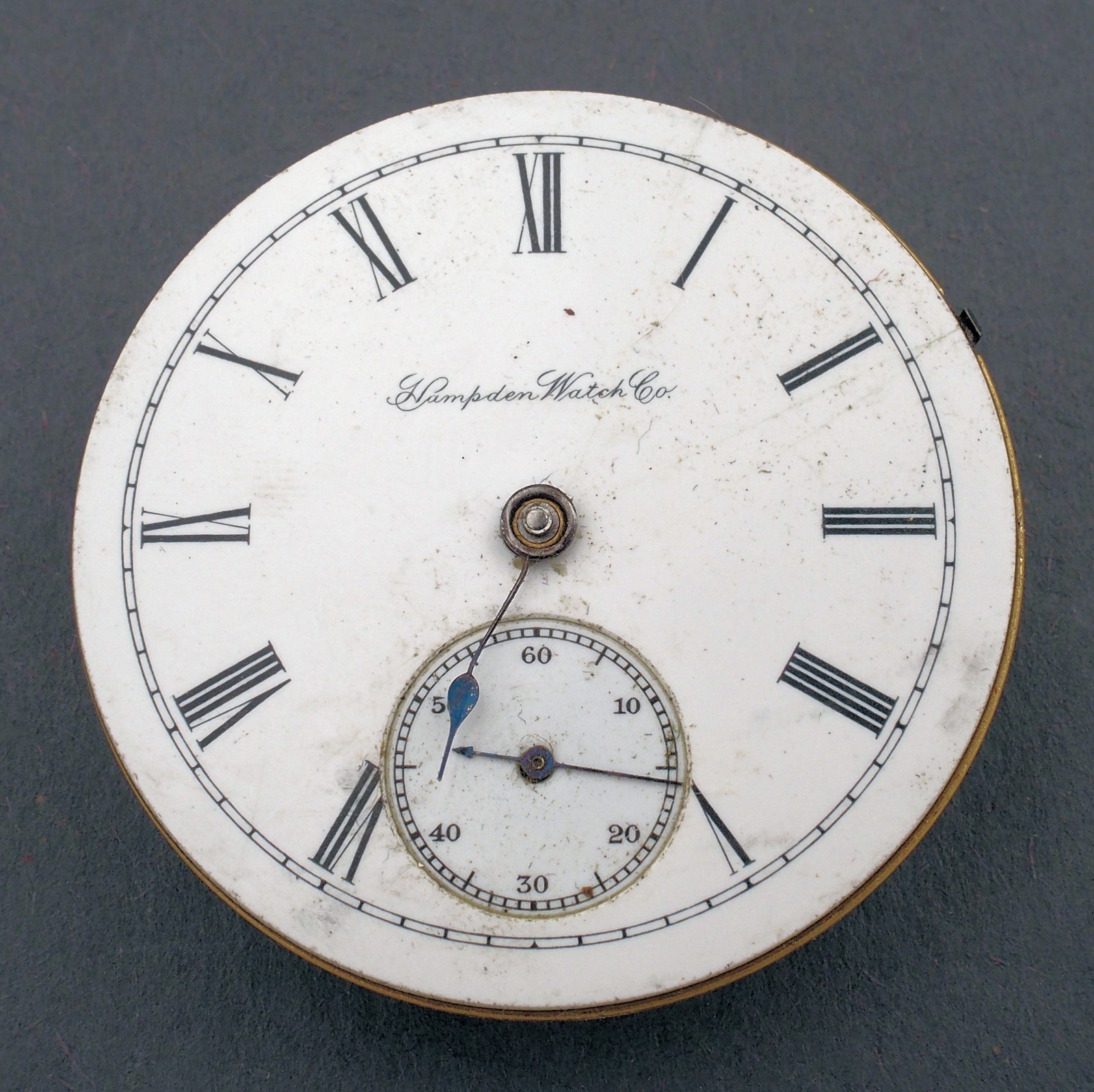 Hampden 18s OF 7J Champion Pocket Watch Movement for Parts or Repair #F433