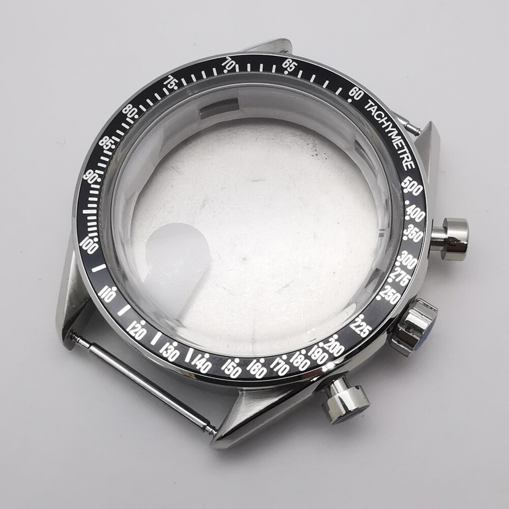 41mm Stainless Steel Watch Case Dial Hands Fit VK63 Chronograph Quartz Movement