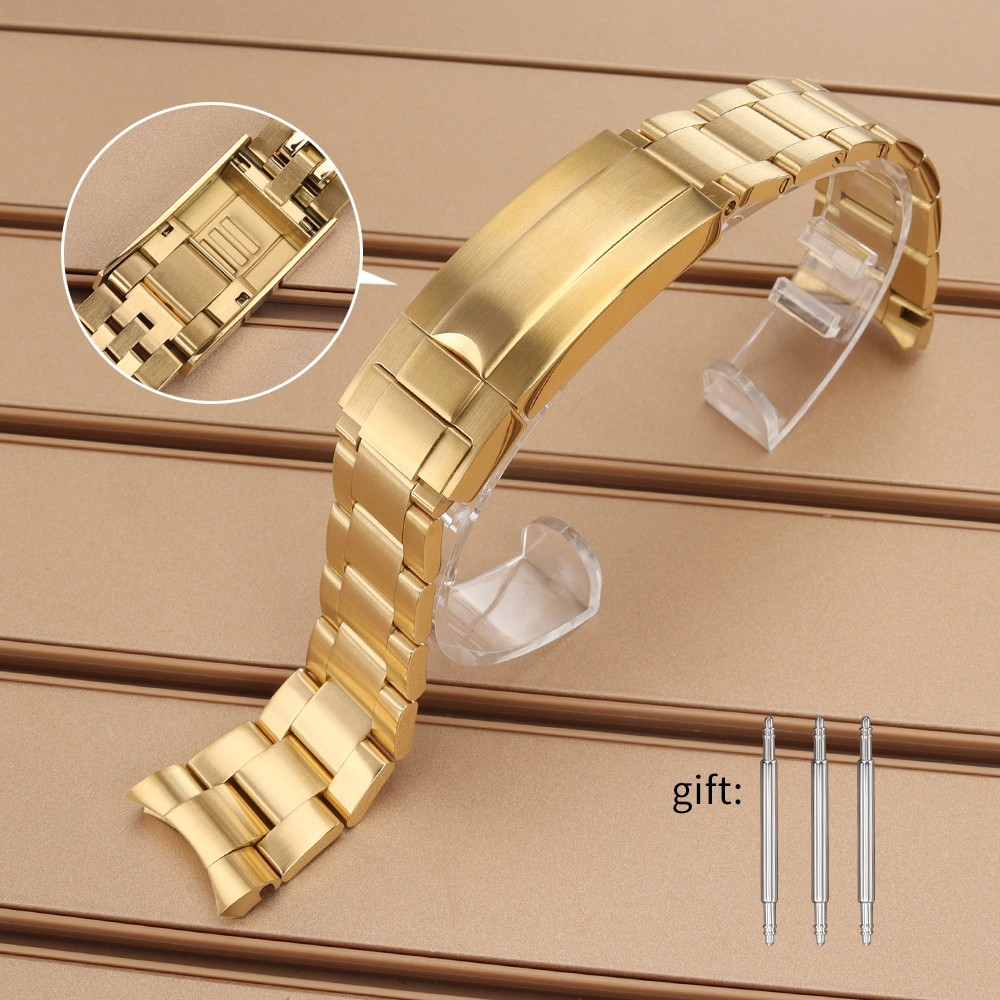 FEIYASHI 20mm Oyster Bracele Safety Folding Buckle 316 STAINLESS Wristwatch Band