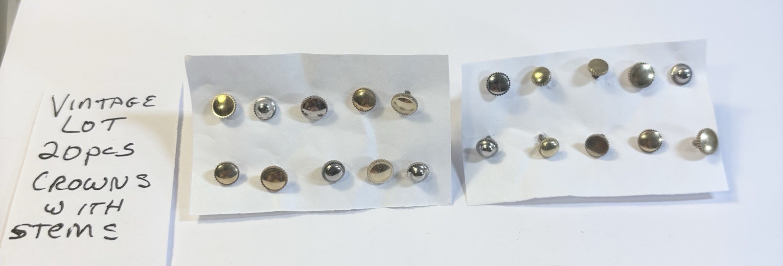 Vintage Lot Silver Tone Winding Crowns & Stems 20Pcs