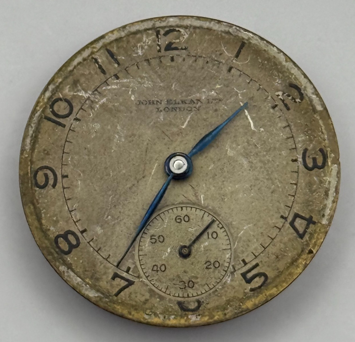 John Elkan Ltd London Watch Movement Manual Wind Vintage 15 Jewels Parts 24.4mm