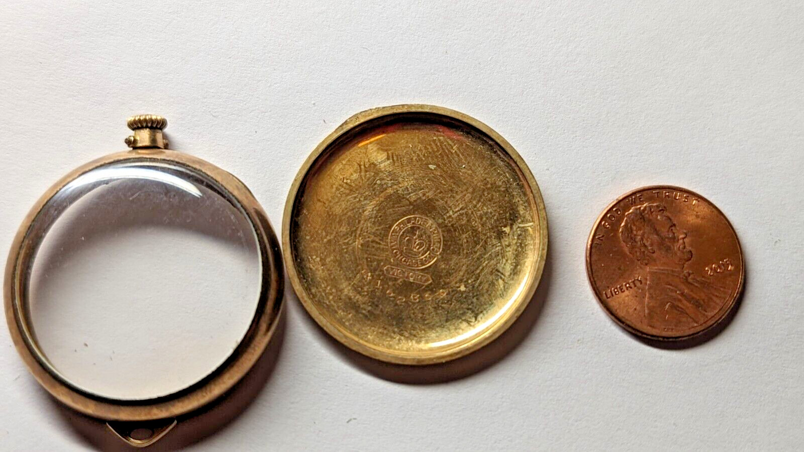 VINTAGE PHILIDELPHIA WATCH CO ROLLED GOLD PLATE POCKET WACH CASE VICTORY