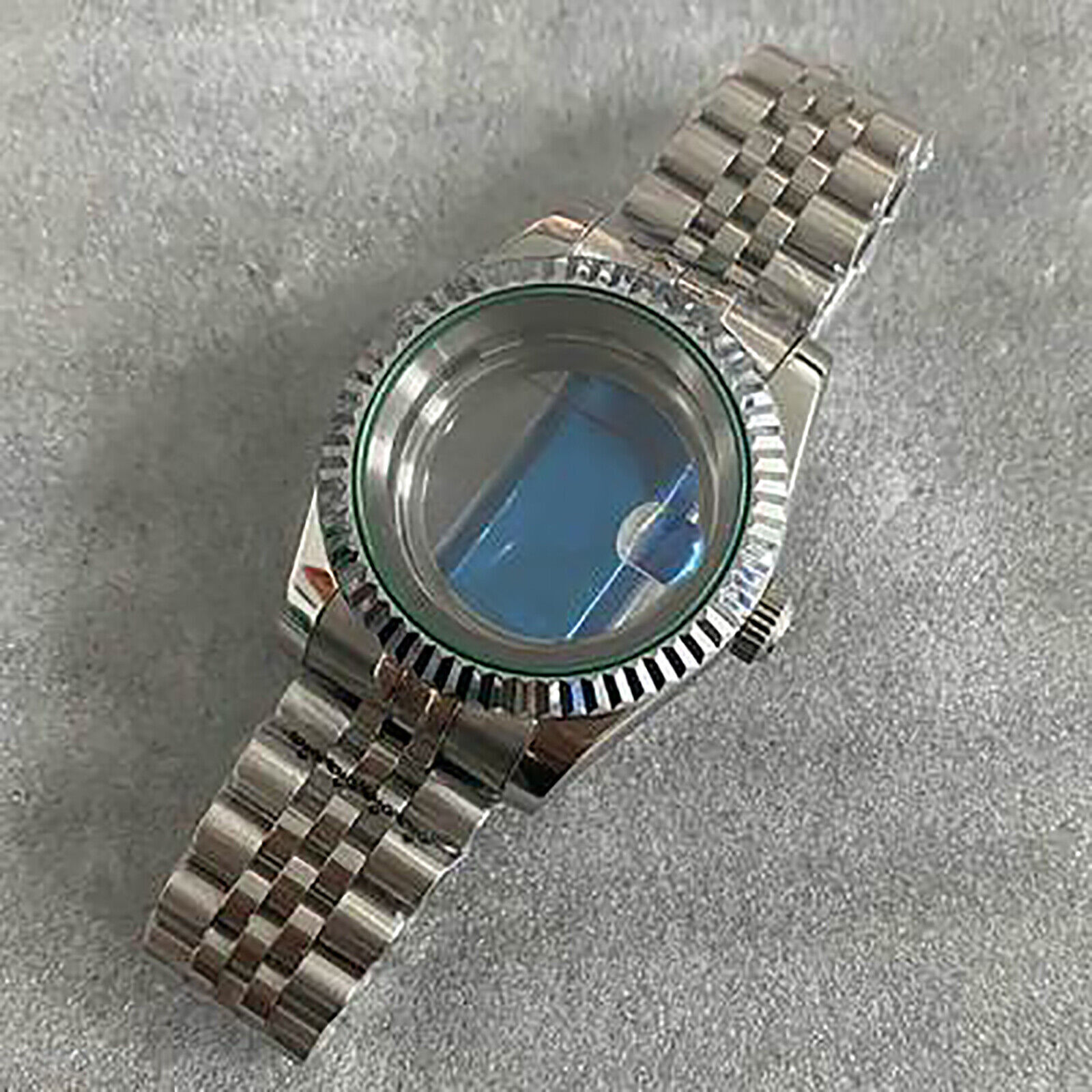 39MM Oyster/Dog Teeth Watch Case Strap Sapphire Glass Case for NH35/ 36 Movement
